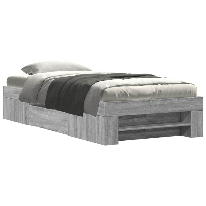 Cadru de pat cu depozitare cu sertar Sonoma gri 80 x 200 cm WALTI
