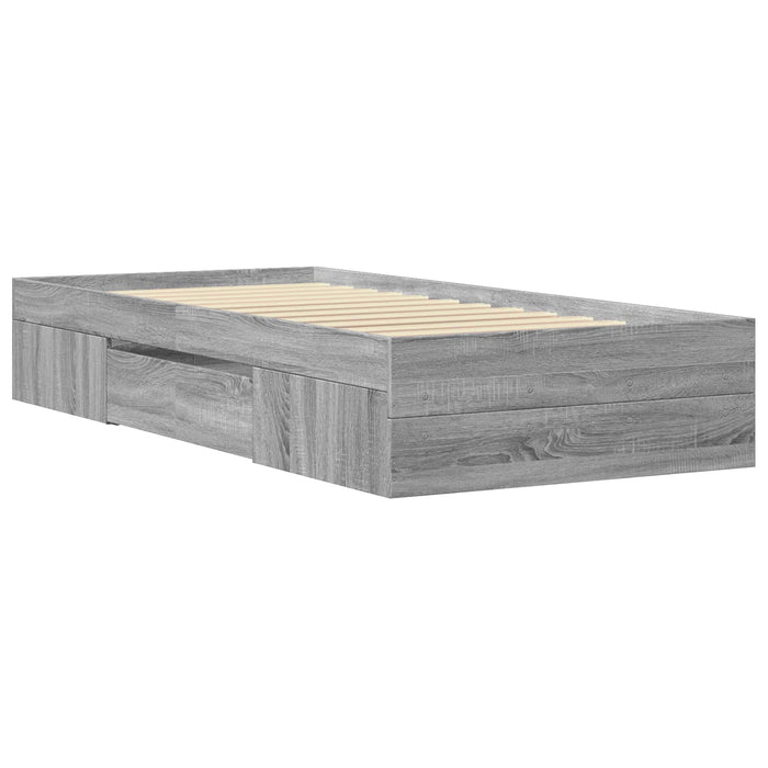 Cadru de pat cu depozitare cu sertar Sonoma gri 80 x 200 cm WALTI