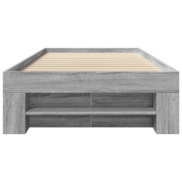 Cadru de pat cu depozitare cu sertar Sonoma gri 80 x 200 cm WALTI