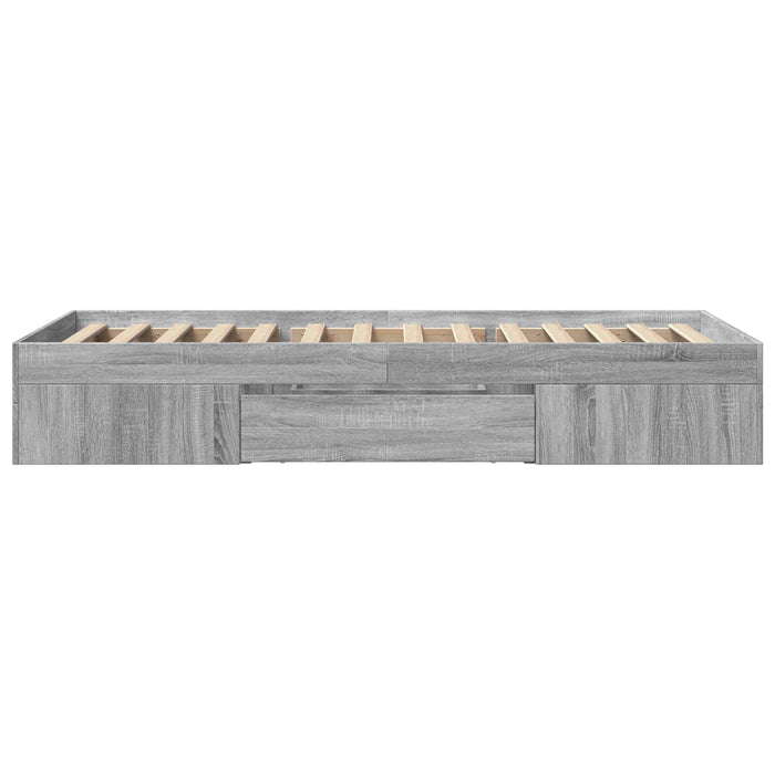 Cadru de pat cu depozitare cu sertar Sonoma gri 80 x 200 cm WALTI