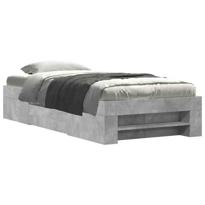 Cadru de pat cu depozitare Gri Beton 80 x 200 cm Lemn prelucrat WALTI