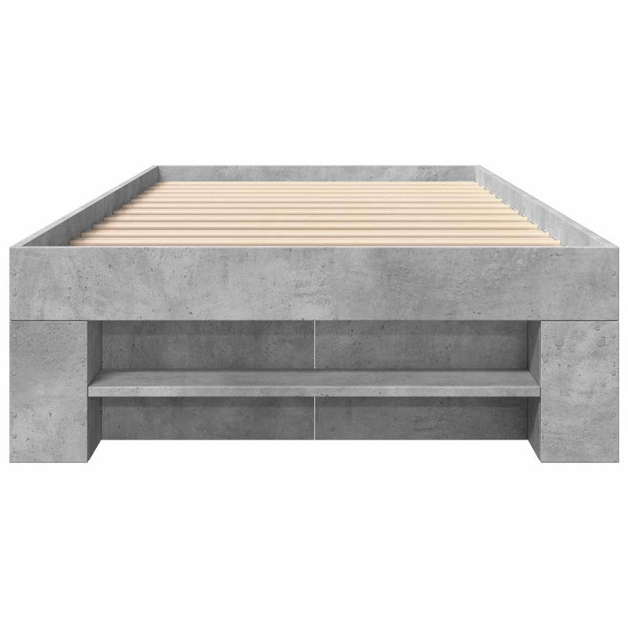 Cadru de pat cu depozitare Gri Beton 80 x 200 cm Lemn prelucrat WALTI