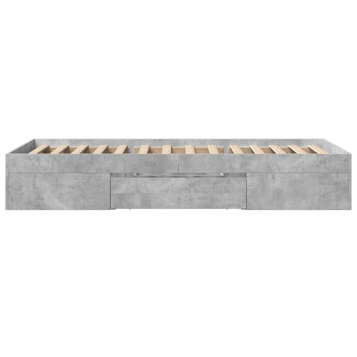 Cadru de pat cu depozitare Gri Beton 80 x 200 cm Lemn prelucrat WALTI