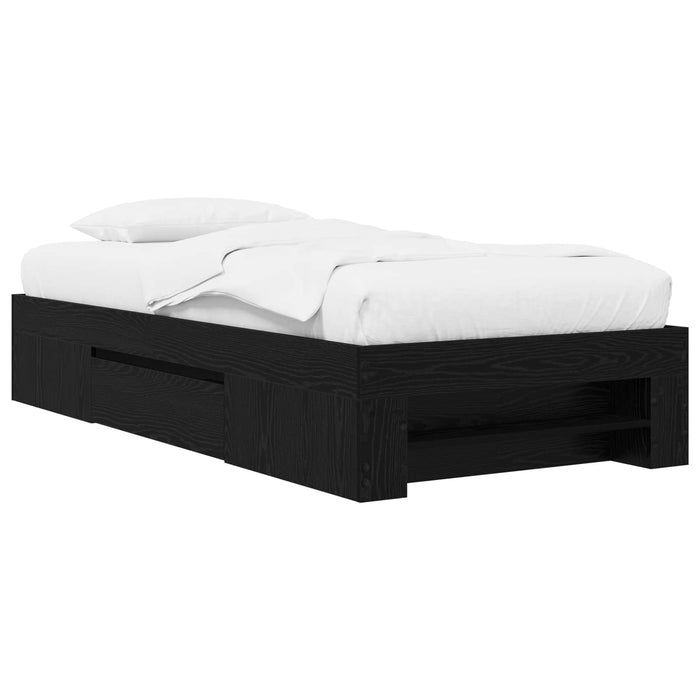 Cadru de pat cu depozitare cu sertar Stejar Negru 80 x 200 cm WALTI