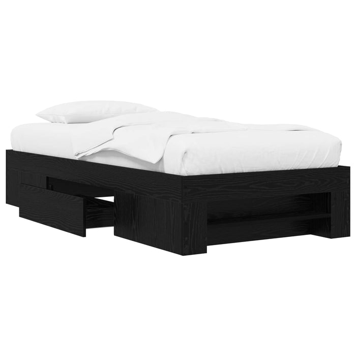 Cadru de pat cu depozitare cu sertar Stejar Negru 80 x 200 cm WALTI