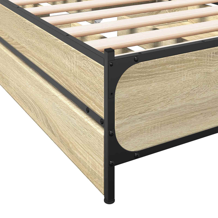 Cadru de Pat cu Tăblie Stejar Sonoma 80 x 200 cm Lemn prelucrat WALTI