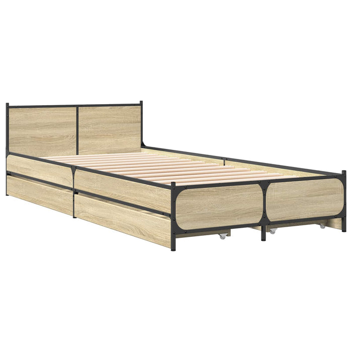 Cadru de Pat cu Tăblie Stejar Sonoma 80 x 200 cm Lemn prelucrat WALTI