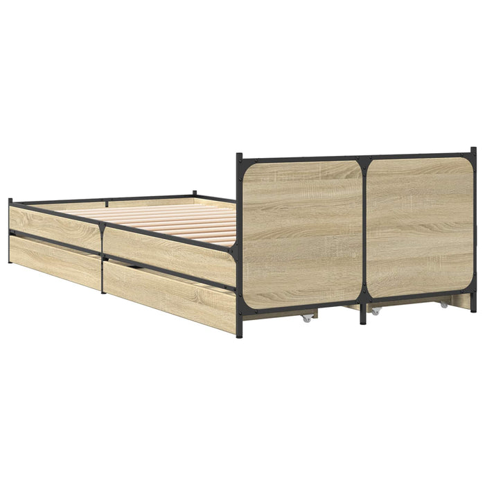 Cadru de Pat cu Tăblie Stejar Sonoma 80 x 200 cm Lemn prelucrat WALTI