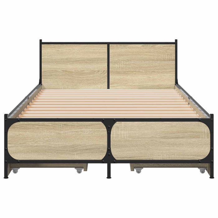 Cadru de Pat cu Tăblie Stejar Sonoma 80 x 200 cm Lemn prelucrat WALTI