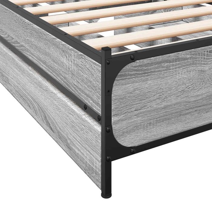 Cadru de Pat cu Tăblie Sonoma gri 80 x 200 cm Lemn prelucrat WALTI