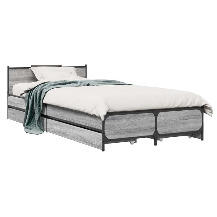 Cadru de Pat cu Tăblie Sonoma gri 80 x 200 cm Lemn prelucrat WALTI