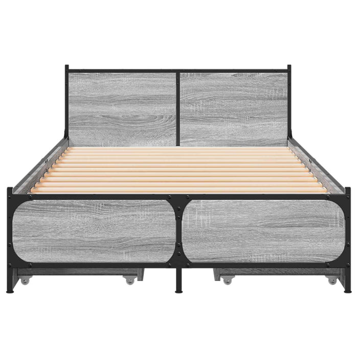 Cadru de Pat cu Tăblie Sonoma gri 80 x 200 cm Lemn prelucrat WALTI