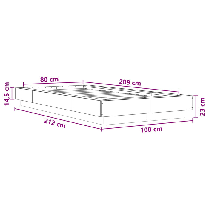 Cadru de pat la sol Alb 80 x 210 cm Lemn prelucrat WALTI