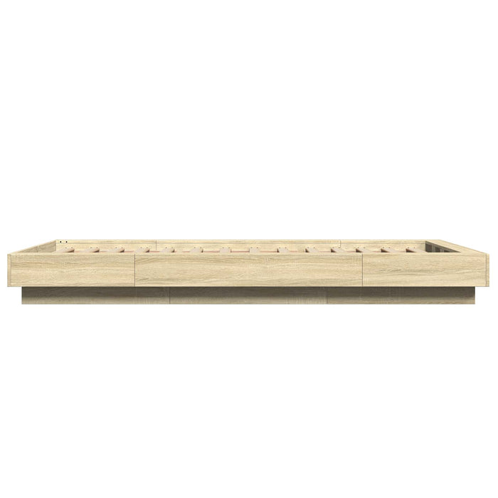 Cadru de pat la sol Stejar Sonoma 80 x 210 cm Lemn prelucrat WALTI