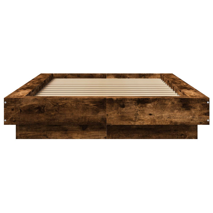 Cadru de pat la sol Stejar fumuriu 80 x 210 cm Lemn prelucrat WALTI