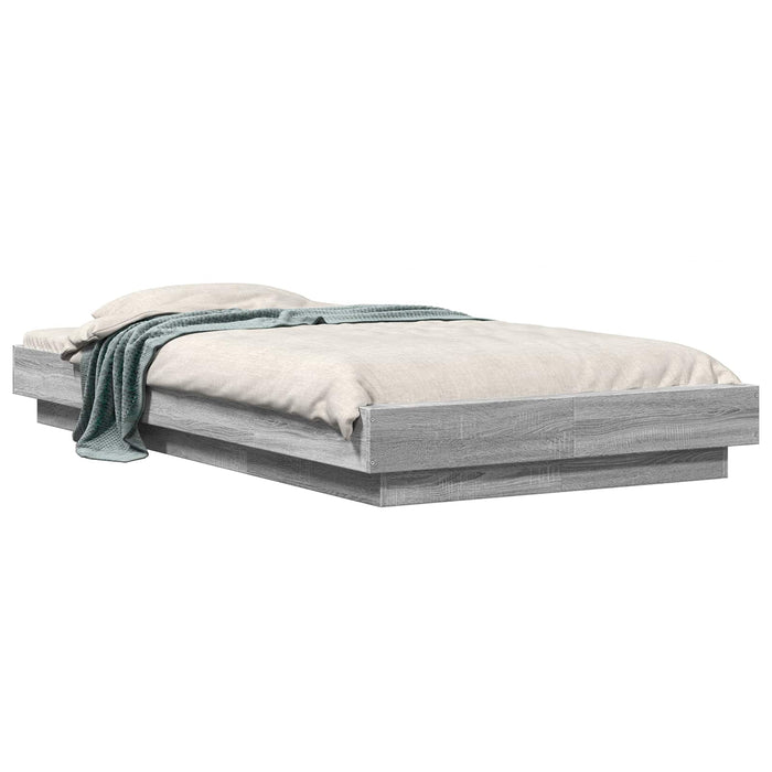 Cadru de pat la sol Sonoma gri 80 x 210 cm Lemn prelucrat WALTI