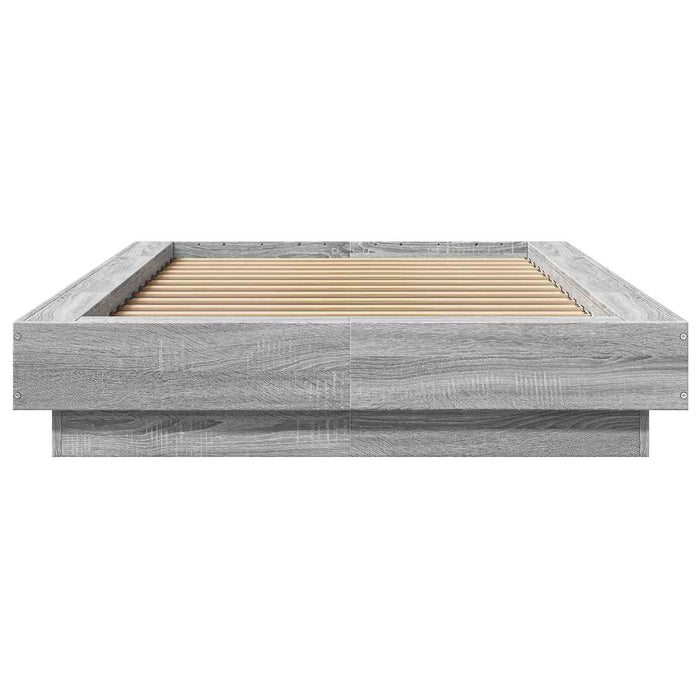 Cadru de pat la sol Sonoma gri 80 x 210 cm Lemn prelucrat WALTI