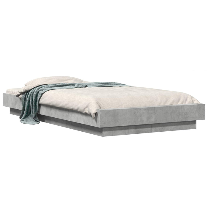 Cadru de pat la sol Gri Beton 80 x 210 cm Lemn prelucrat WALTI