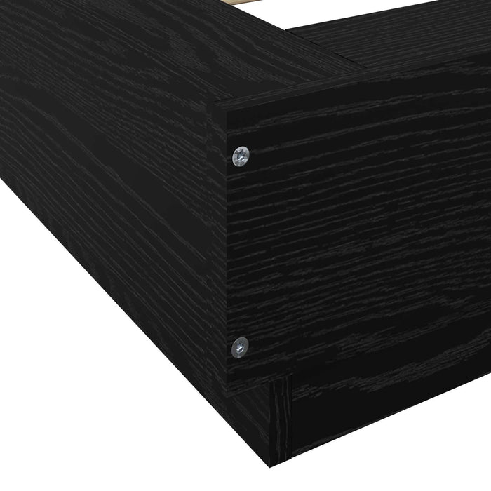 Cadru de pat la sol Stejar Negru 80 x 210 cm Lemn prelucrat WALTI