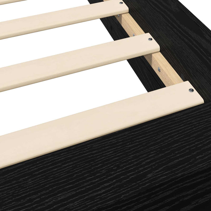 Cadru de pat la sol Stejar Negru 80 x 210 cm Lemn prelucrat WALTI