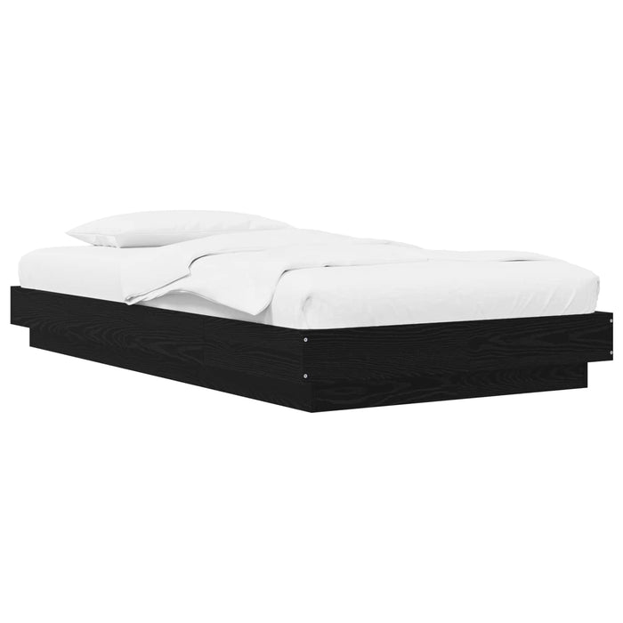 Cadru de pat la sol Stejar Negru 80 x 210 cm Lemn prelucrat WALTI