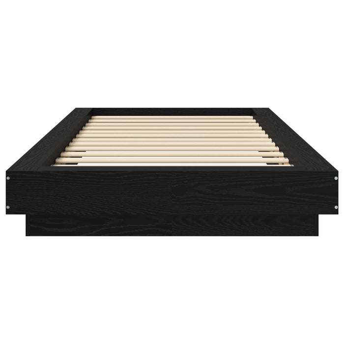 Cadru de pat la sol Stejar Negru 80 x 210 cm Lemn prelucrat WALTI