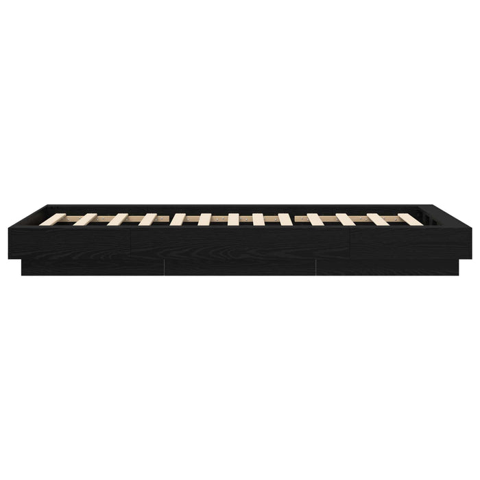Cadru de pat la sol Stejar Negru 80 x 210 cm Lemn prelucrat WALTI