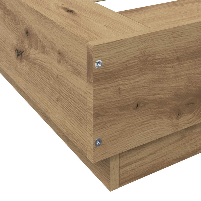 Cadru de pat la sol Stejar artizanal 80 x 210 cm Lemn prelucrat WALTI