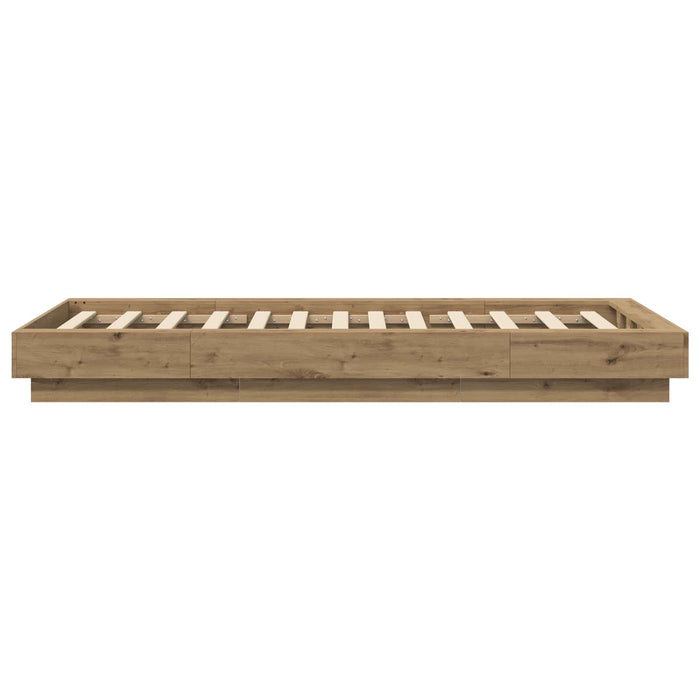 Cadru de pat la sol Stejar artizanal 80 x 210 cm Lemn prelucrat WALTI
