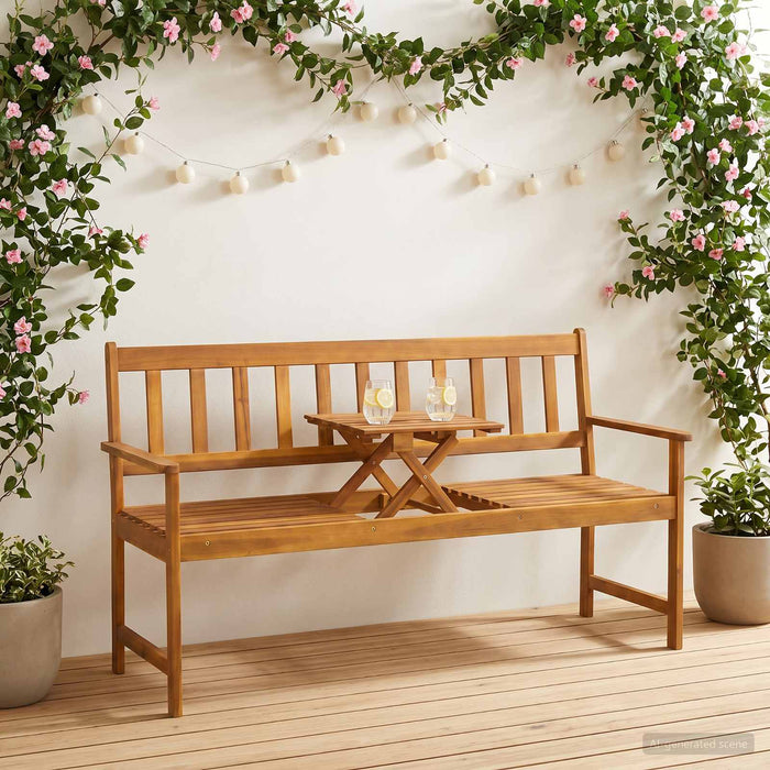 bancă de grădină 158 x 55 x 89 cm Lemn Solid de Acacia natural WALTI