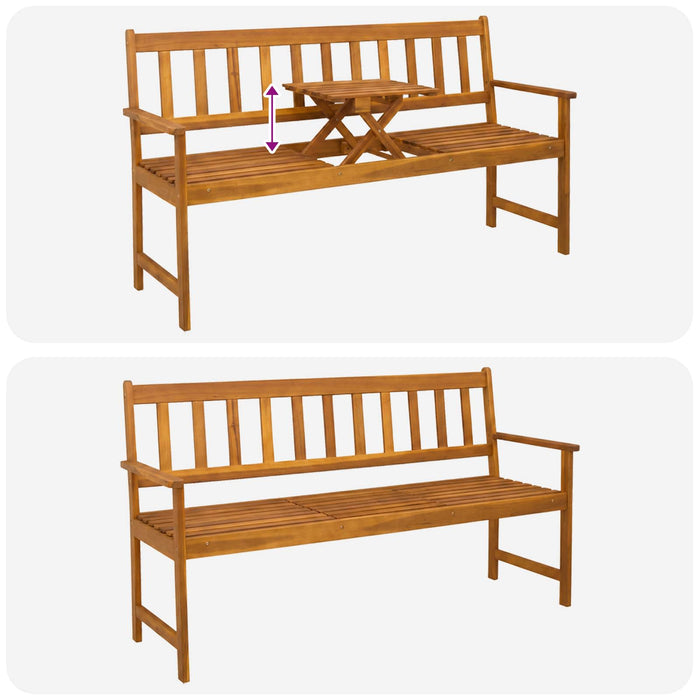 bancă de grădină 158 x 55 x 89 cm Lemn Solid de Acacia natural WALTI