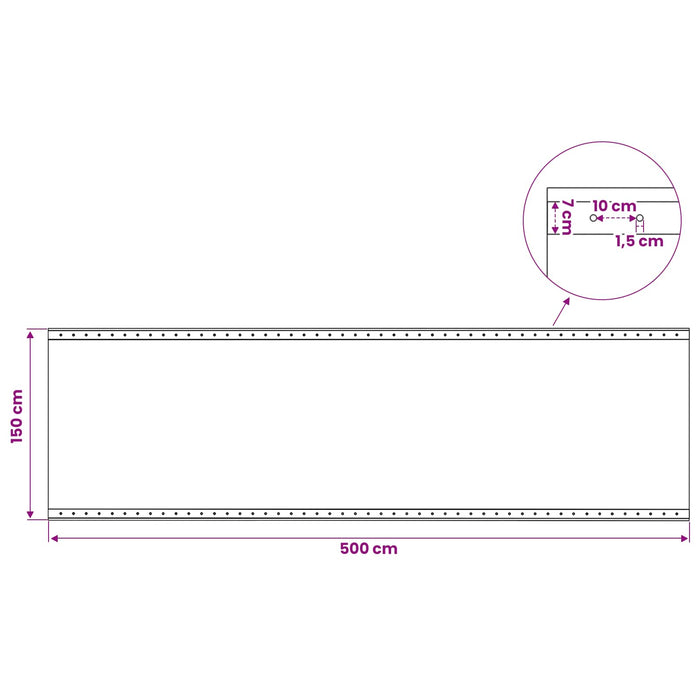 Împătură cu ochiuri 2 buc. Verde 1,5 x 5 m 260 gsm PE WALTI