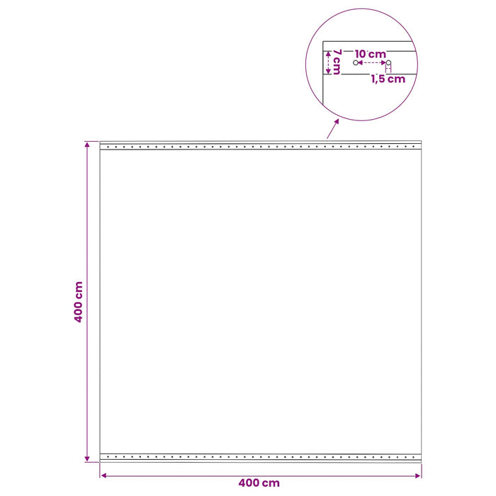 Împătură cu ochiuri 2 buc. Verde 4 x 4 m 260 gsm PE WALTI