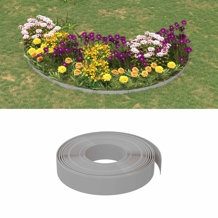 Borduri de grădină 25 m 10 cm PE Gri - WALTI WALTI