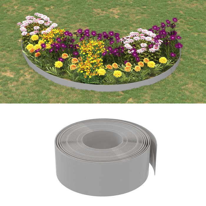 Borduri de grădină 25 m 20 cm PE Gri - WALTI WALTI