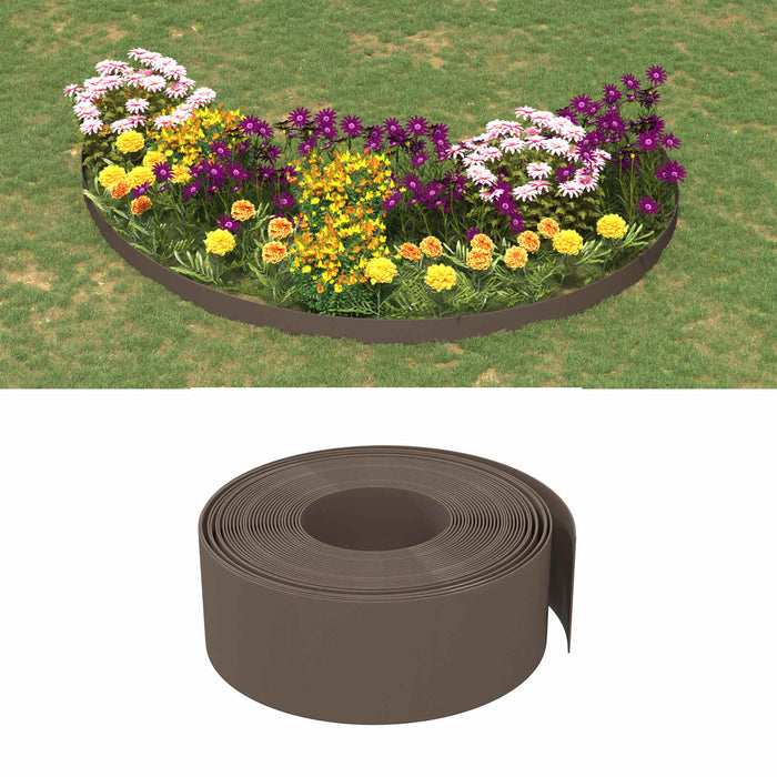 Borduri de grădină 25 m 20 cm PE Maro - WALTI WALTI