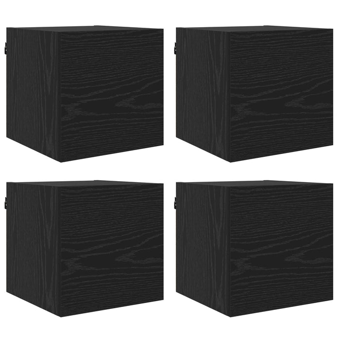 Dulap TV montat pe perete 4 pcs Stejar Negru 30,5 x 30 x 30 cm - WALTI WALTI