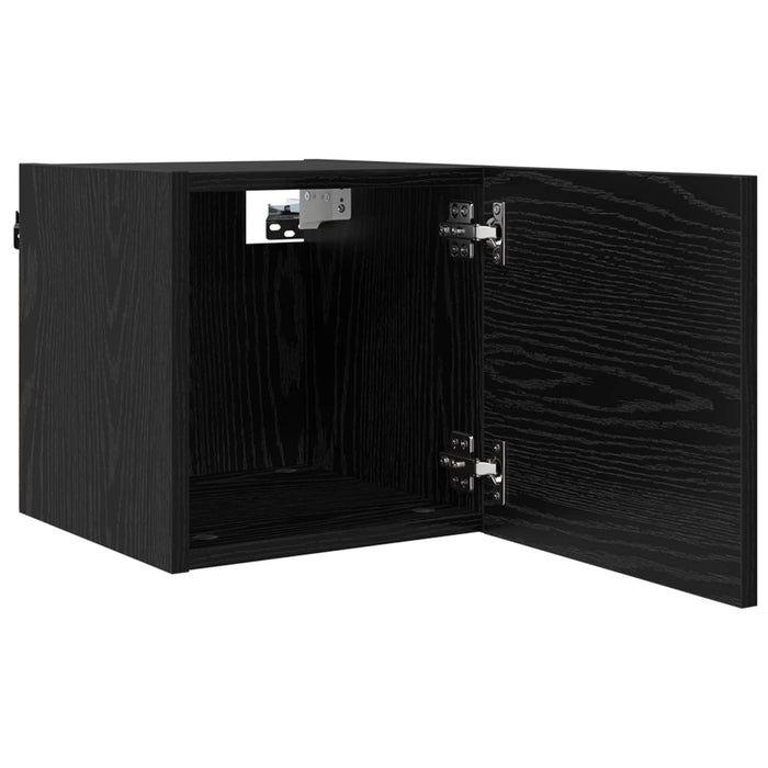 Dulap TV montat pe perete 4 pcs Stejar Negru 30,5 x 30 x 30 cm - WALTI WALTI
