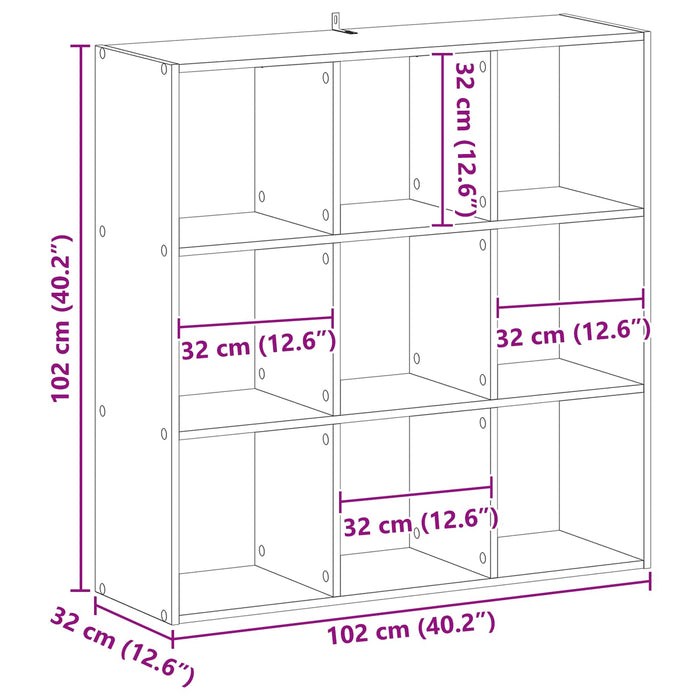 Bibliotecă Stejar Negru 102 x 32 x 102 cm - WALTI WALTI