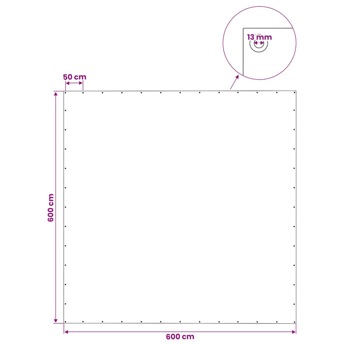 Împătură cu ochiuri Verde 6 x 6 m 140 gsm PE WALTI