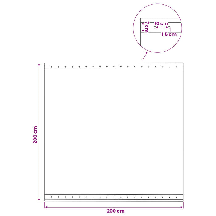 Împătură cu ochiuri Verde 2 x 2 m 260 gsm PE WALTI