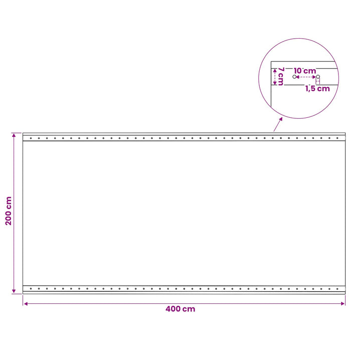 Împătură cu ochiuri Verde 2 x 4 m 260 gsm PE WALTI