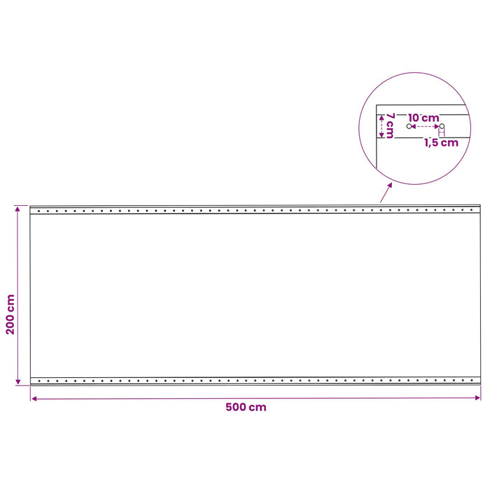 Împătură cu ochiuri Verde 2 x 5 m 260 gsm PE WALTI