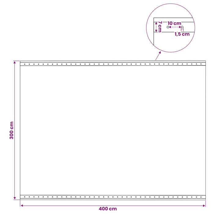 Împătură cu ochiuri Verde 3 x 4 m 260 gsm PE WALTI