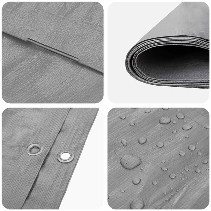 Împătură cu ochiuri Gri deschis 4 x 4 m 180 gsm PE - WALTI WALTI