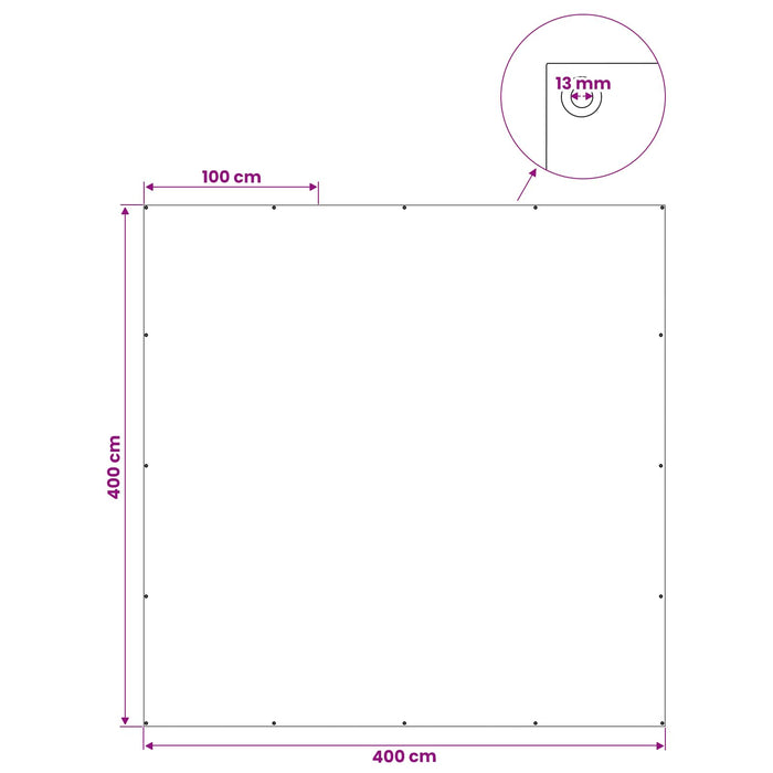 Împătură cu ochiuri Verde 4 x 4 m 260 gsm PE - WALTI WALTI