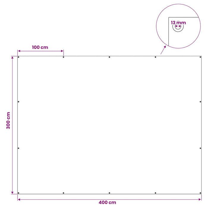 Împătură cu ochiuri Alb 3 x 4 m 260 gsm PE - WALTI WALTI
