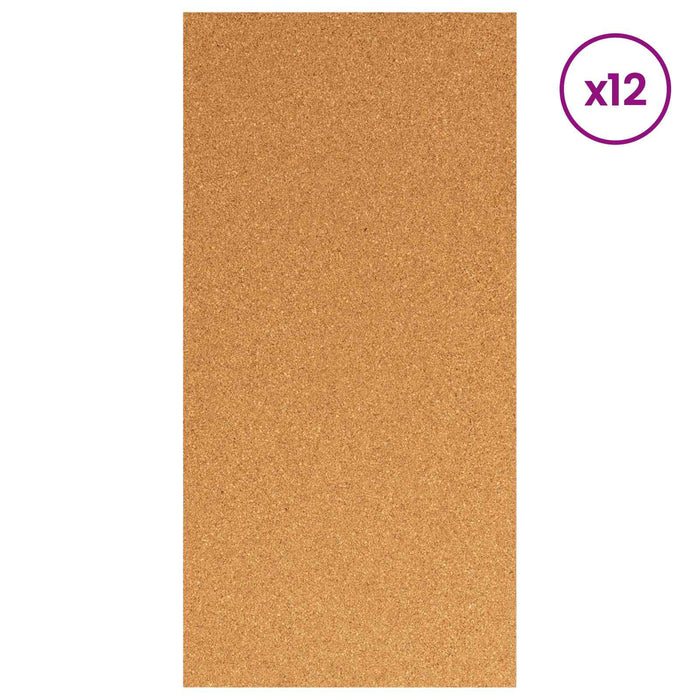 Foaie de plută 12 pcs 100 x 50 x 1 cm Plută Maro WALTI