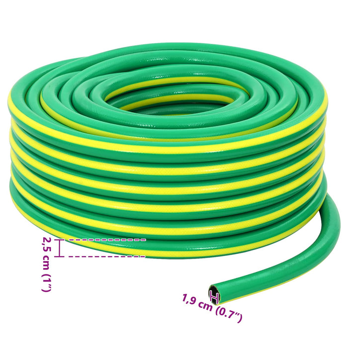Hidrant de grădină 5-straturi Verde și galben 3 / 4'' 50 m PVC - WALTI WALTI