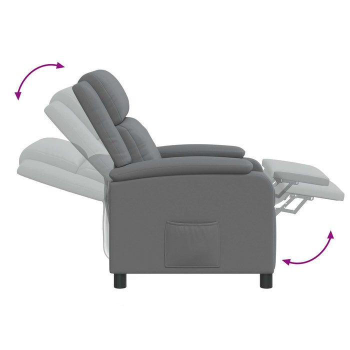 Fotoliu reclinabil Gri Piele artificială WALTI